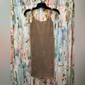 Sleek Tan Slip Dress from BCBG